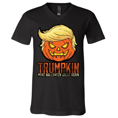 Trumpkin Make Halloween Great Again V-Neck T-Shirt