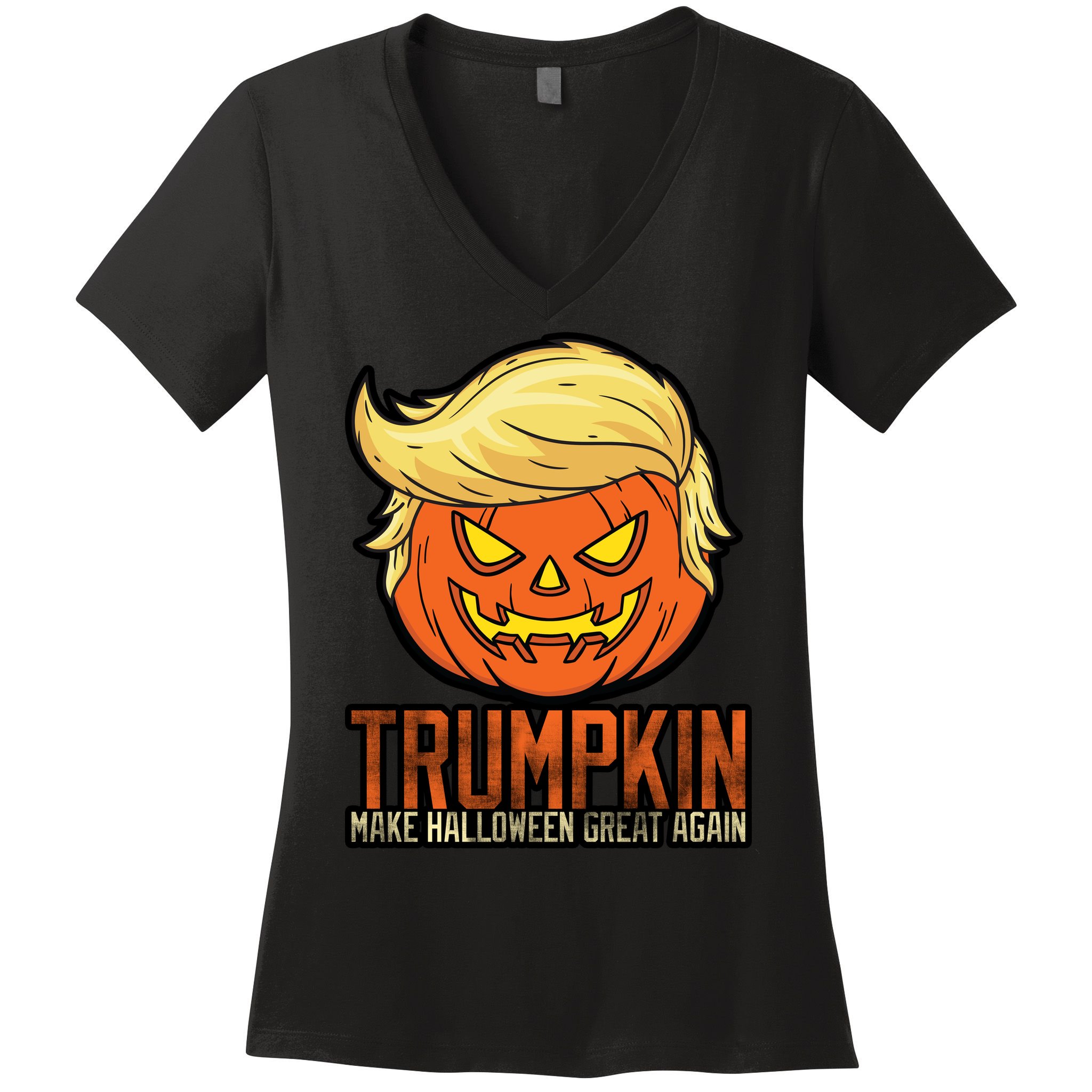 Trumpkin Make Halloween Great Again Women's V-Neck T-Shirt