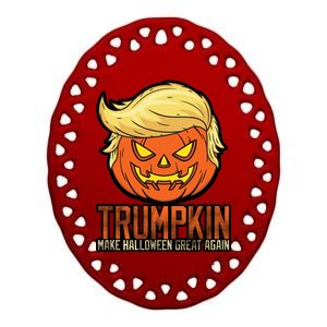 Trumpkin Make Halloween Great Again Ceramic Oval Ornament