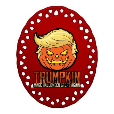 Trumpkin Make Halloween Great Again Ceramic Oval Ornament