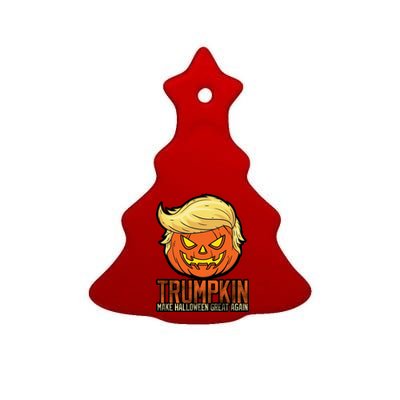 Trumpkin Make Halloween Great Again Ceramic Tree Ornament