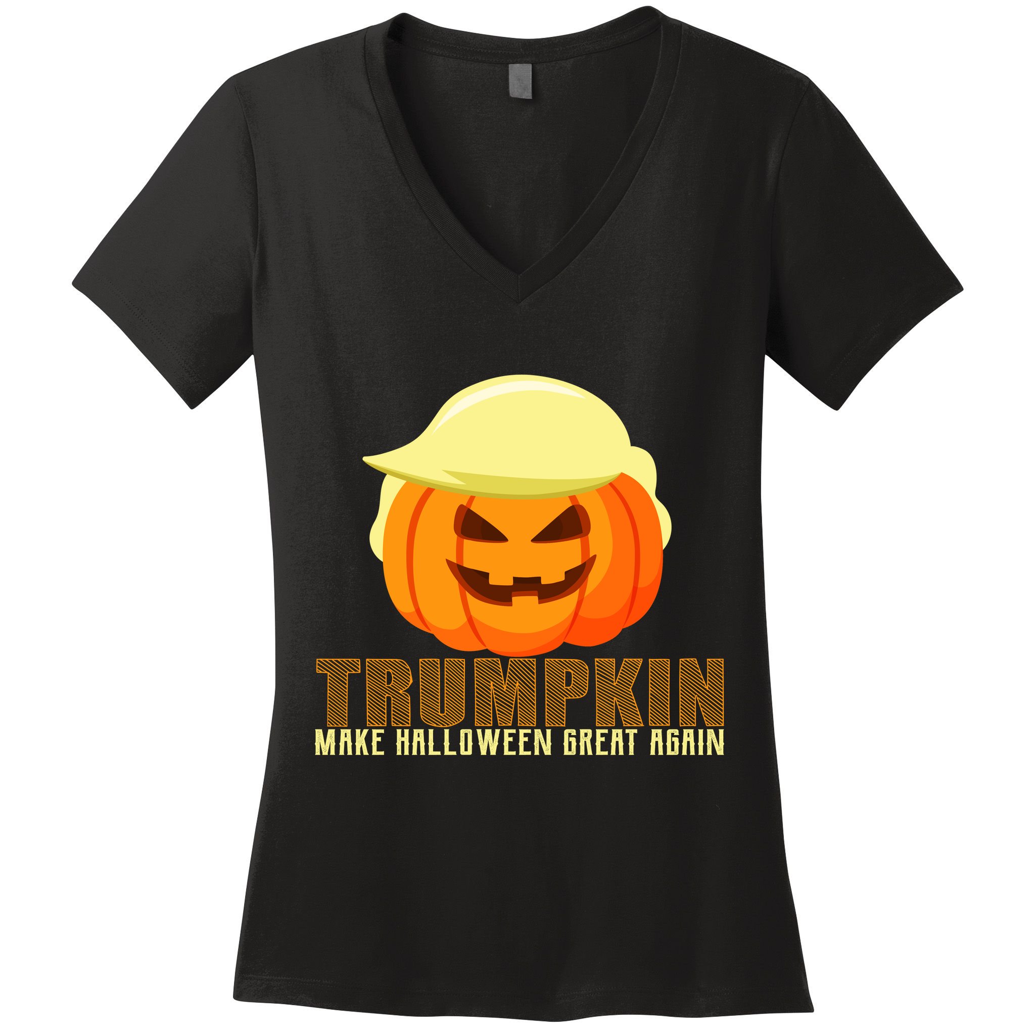 Trumpkin Make Halloween Great Again Donald Trump Women's V-Neck T-Shirt