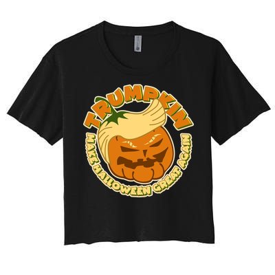 Trumpkin Make Halloween Great Again Fun Pumpkin Women's Crop Top Tee