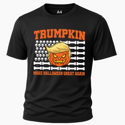 Trumpkin Make Halloween Great Again Skull Bone Flag Performance Shirt
