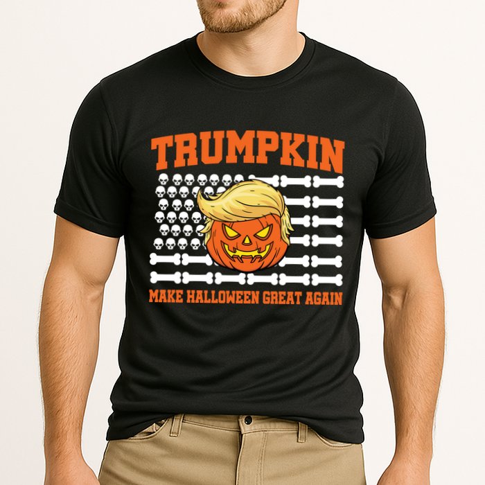 Trumpkin Make Halloween Great Again Skull Bone Flag Cooling Performance Crew T-Shirt