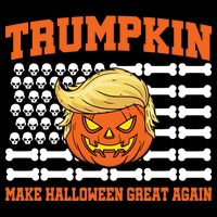 Trumpkin Make Halloween Great Again Skull Bone Flag Poster