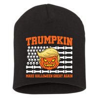 Trumpkin Make Halloween Great Again Skull Bone Flag Short Acrylic Beanie