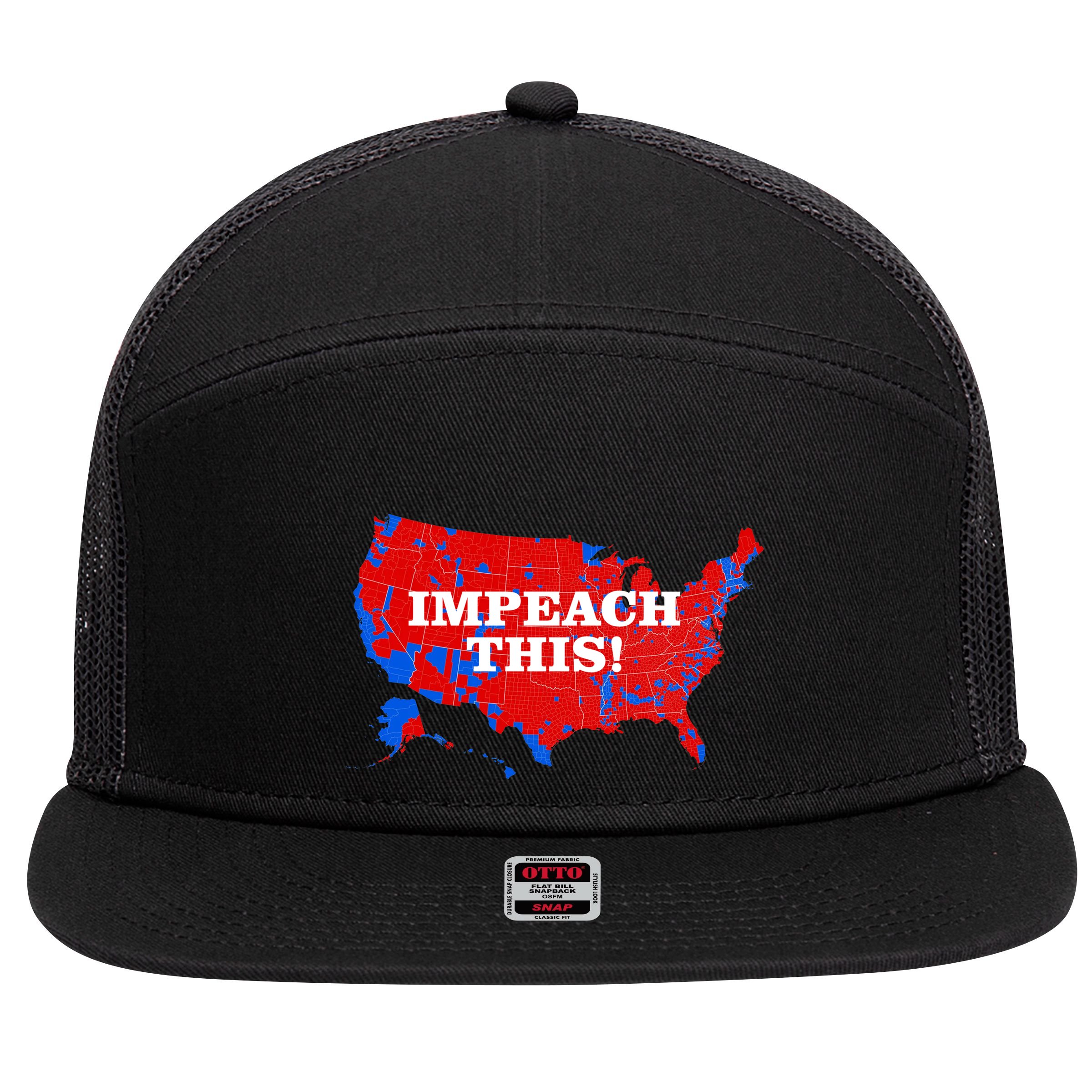 Trump's Impeachment Map Impeach This! 7 Panel Mesh Trucker Snapback Hat