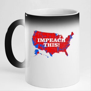 Trump's Impeachment Map Impeach This! 11oz Black Color Changing Mug