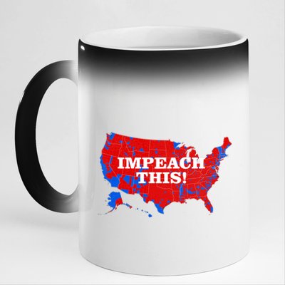 Trump's Impeachment Map Impeach This! 11oz Black Color Changing Mug