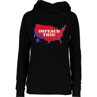 Trump's Impeachment Map Impeach This! Womens Funnel Neck Pullover Hood
