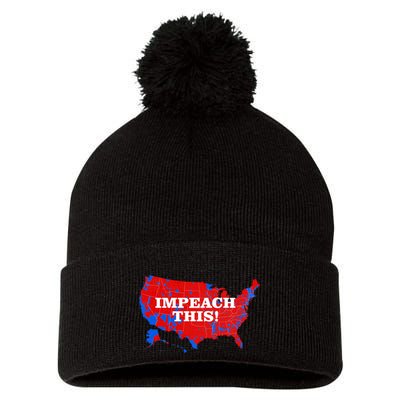 Trump's Impeachment Map Impeach This! Pom Pom 12in Knit Beanie