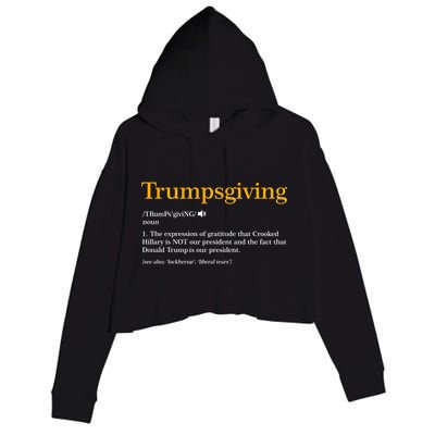 Trumpsgiving Being Thankful for Trump Thanksgiving Crop Fleece Hoodie