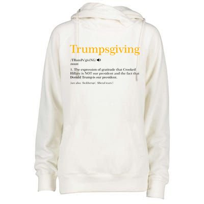 Trumpsgiving Being Thankful for Trump Thanksgiving Womens Funnel Neck Pullover Hood