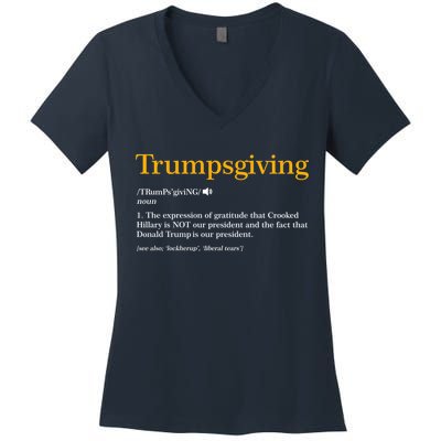 Trumpsgiving Being Thankful for Trump Thanksgiving Women's V-Neck T-Shirt