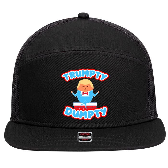 Trumpy Dumpty Funny Donald Trump Brick Wall 7 Panel Mesh Trucker Snapback Hat