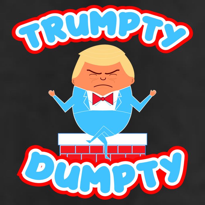 Trumpy Dumpty Funny Donald Trump Brick Wall 7 Panel Mesh Trucker Snapback Hat