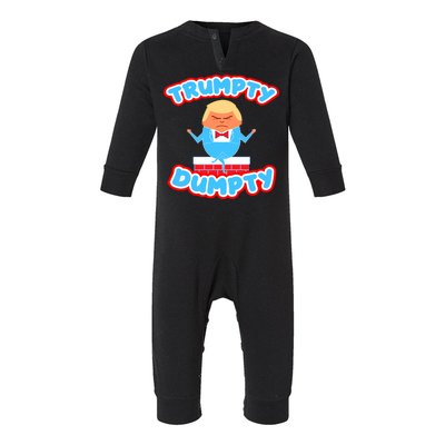 Trumpy Dumpty Funny Donald Trump Brick Wall Infant Fleece One Piece