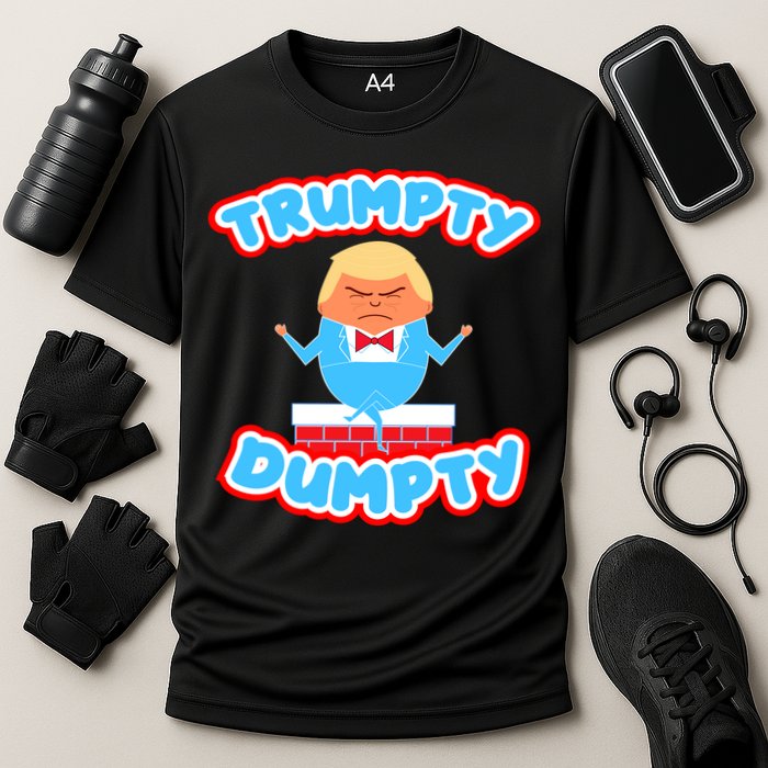 Trumpy Dumpty Funny Donald Trump Brick Wall Cooling Performance Crew T-Shirt