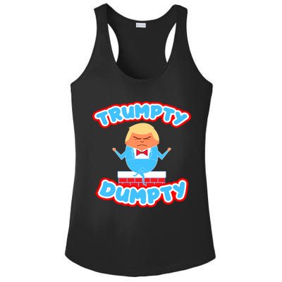 Trumpy Dumpty Funny Donald Trump Brick Wall Ladies PosiCharge Competitor Racerback Tank