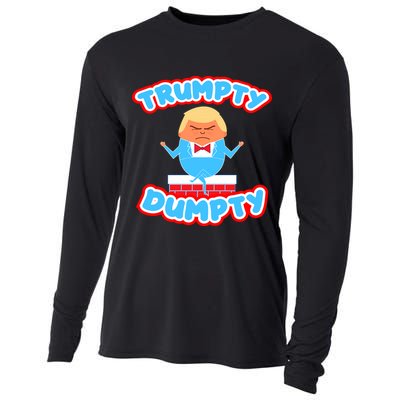 Trumpy Dumpty Funny Donald Trump Brick Wall Cooling Performance Long Sleeve Crew