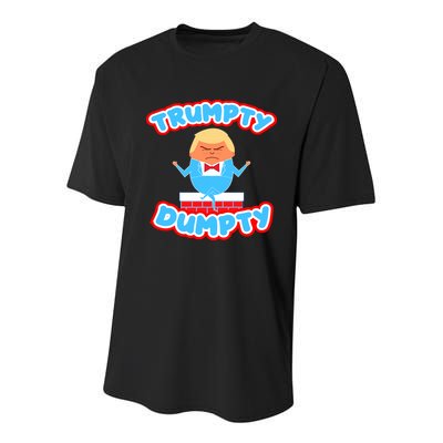 Trumpy Dumpty Funny Donald Trump Brick Wall Youth Performance Sprint T-Shirt
