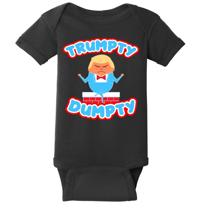 Trumpy Dumpty Funny Donald Trump Brick Wall Baby Bodysuit