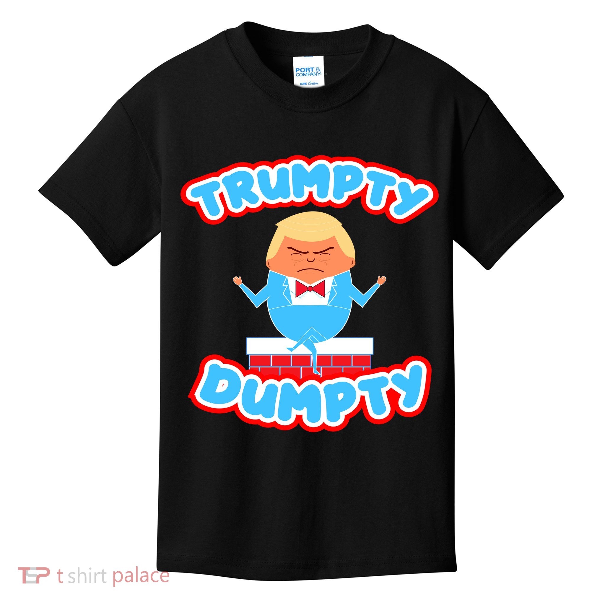 Trumpy Dumpty Funny Donald Trump Brick Wall Kids T-Shirt
