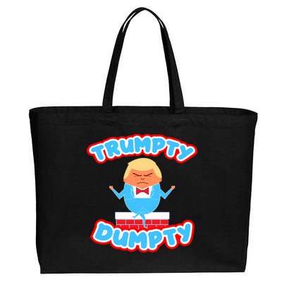 Trumpy Dumpty Funny Donald Trump Brick Wall Cotton Canvas Jumbo Tote