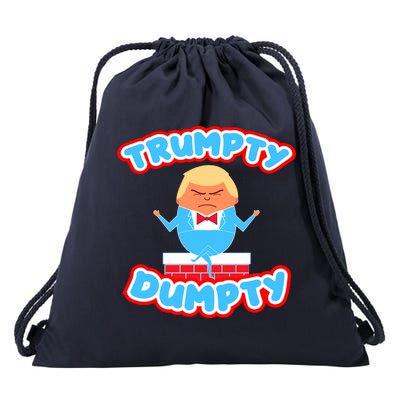 Trumpy Dumpty Funny Donald Trump Brick Wall Drawstring Bag