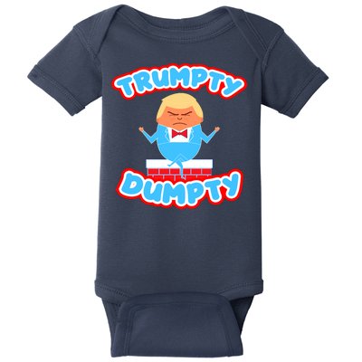 Trumpy Dumpty Funny Donald Trump Brick Wall Baby Bodysuit