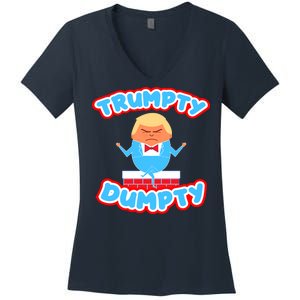 Trumpy Dumpty Funny Donald Trump Brick Wall Women's V-Neck T-Shirt