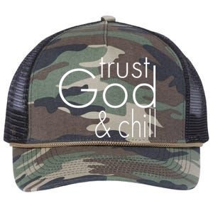 Trust God And Chill Retro Rope Trucker Hat Cap