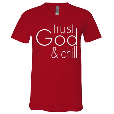 Trust God And Chill V-Neck T-Shirt