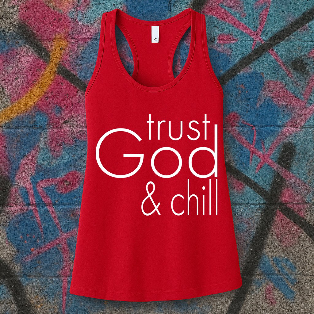 Trust God And Chill Womens Tank Top