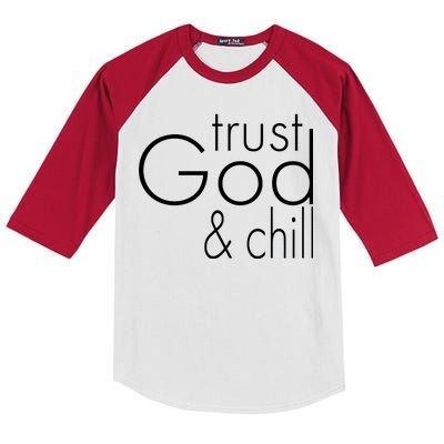 Trust God And Chill Kids Colorblock Raglan Jersey