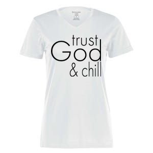 Trust God And Chill Women's Momentum V-Neck T-Shirt