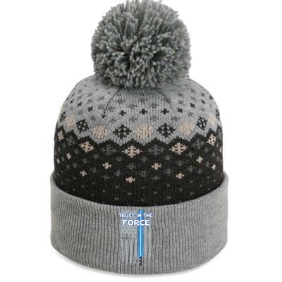 Trust In The Force American Blue Lightsaber Police Flag The Baniff Cuffed Pom Beanie