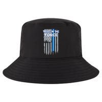 Trust In The Force American Blue Lightsaber Police Flag Cool Comfort Performance Bucket Hat