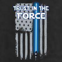 Trust In The Force American Blue Lightsaber Police Flag Garment-Dyed Heavyweight T-Shirt