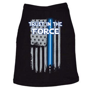 Trust In The Force American Blue Lightsaber Police Flag Doggie Tank