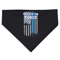 Trust In The Force American Blue Lightsaber Police Flag USA-Made Doggie Bandana