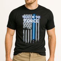 Trust In The Force American Blue Lightsaber Police Flag Cooling Performance Crew T-Shirt