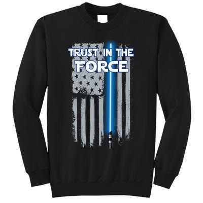 Trust In The Force American Blue Lightsaber Police Flag Sweatshirt