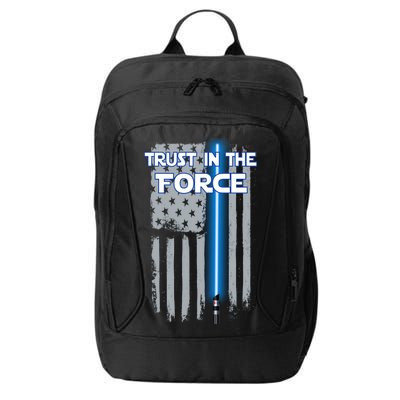 Trust In The Force American Blue Lightsaber Police Flag City Backpack