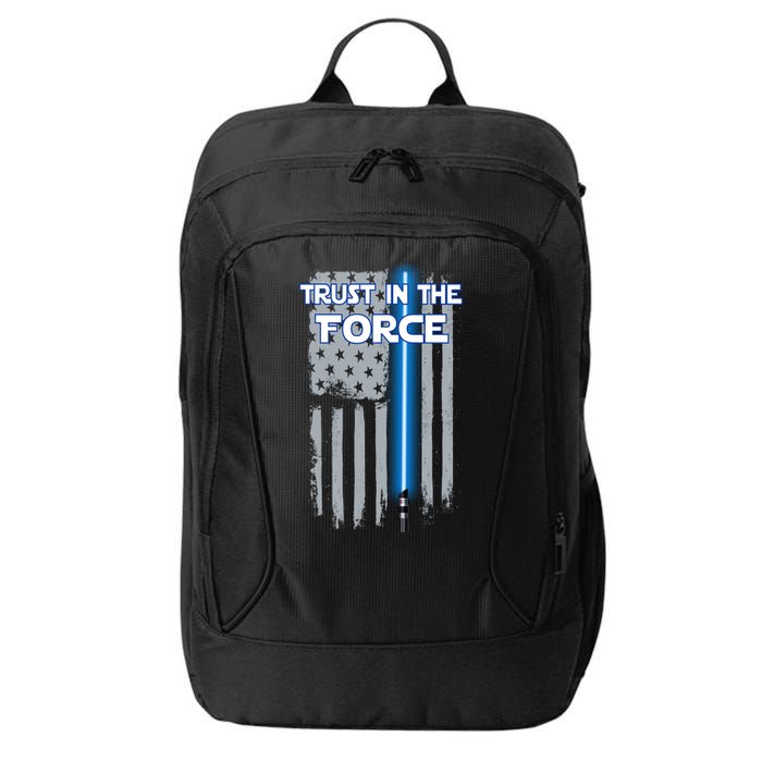 Trust In The Force American Blue Lightsaber Police Flag City Backpack