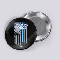 Trust In The Force American Blue Lightsaber Police Flag Button