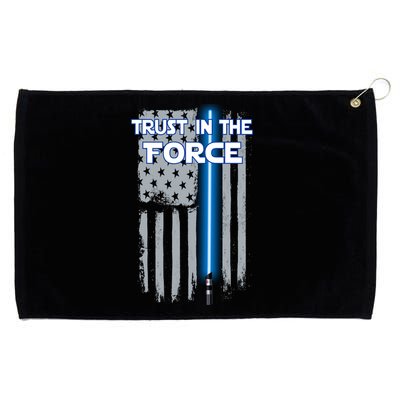 Trust In The Force American Blue Lightsaber Police Flag Grommeted Golf Towel