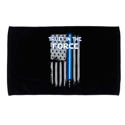 Trust In The Force American Blue Lightsaber Police Flag Microfiber Hand Towel