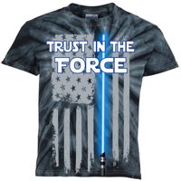 Trust In The Force American Blue Lightsaber Police Flag Kids Tie-Dye T-Shirt